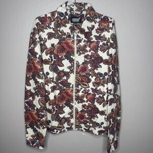 FRESH Prints of Bel Air Jacket Men Large Floral Print Full Zip Casual Outerwear